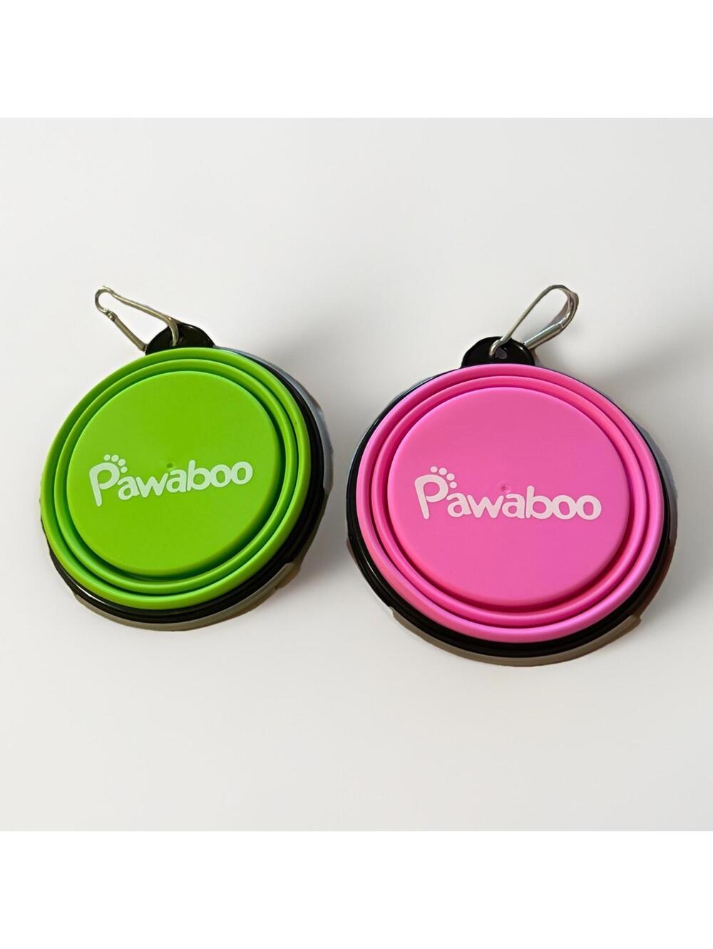 Dog Bowl Pet Collapsible Bowls 2 Pack Dogs, Portable Pet Feeding Water Pink Gree